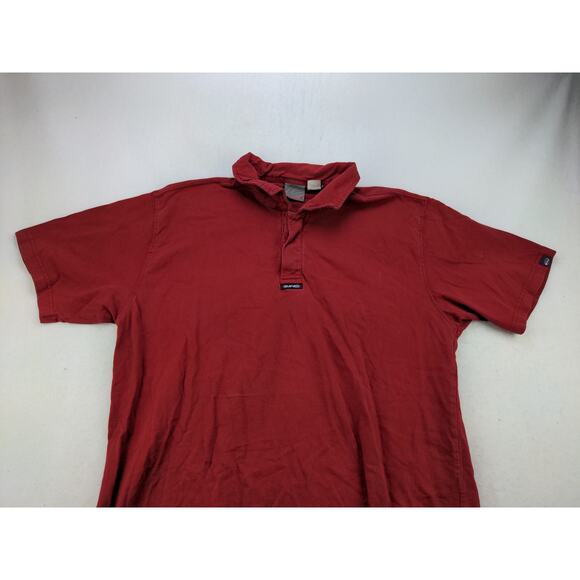 Mens Quiksilver Short Sleeve Polo Shirt Size L Red Logo Collared - Picture 3 of 10